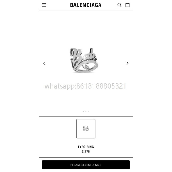 2023.07.23 The new Balenciaga ring of Balenciaga is simple, generous, and famous. It has a full sense of gold, and looks great with clothes! Size: 678