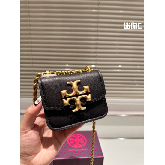 2023.11.17 Gift Box P220 Cowhide Tory Burch/Tory Burch Ultra Mini Chain Bag Original Single Mold Customization Hardware Lining Hollow out Logo with Origin Label Imported Fabric, Super Good Hand Feel and Durable! Liangze Hardware Colorless One Shoulder Cro