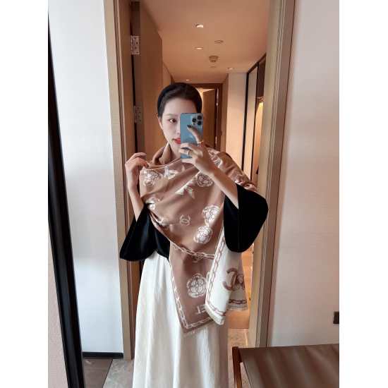 2023.10.05 28 New Xiangjia [Classic Camellia Flower Cashmere] Double sided Same Color Cashmere Long Scarf ‼ VIP recommendation ‼ Be sure to start quickly [high-end love] ‼ Pure cashmere baby feels comfortable to fly ❤ Women's delicacies are rare and can b