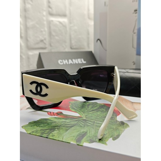 20240413 P85 CHANEL Chanel 2024 New Trendy Popular Fashionable Box Sunglasses Wearing Comfortable Netizens Popular Sunglasses Women's HD Thickened Polarized Sunglasses: 5 Colors