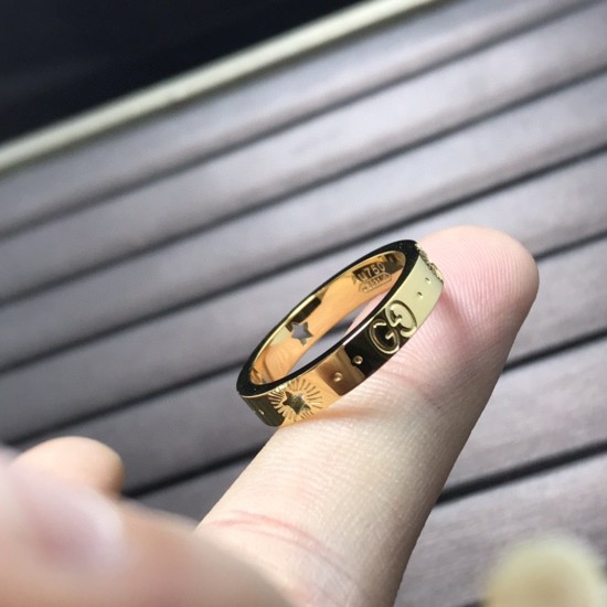 20240411 BAOPINZHIXIAO Gucci Ring New Star Letter Couple Ring Size 6-7-8-9 White Gold Gold 20