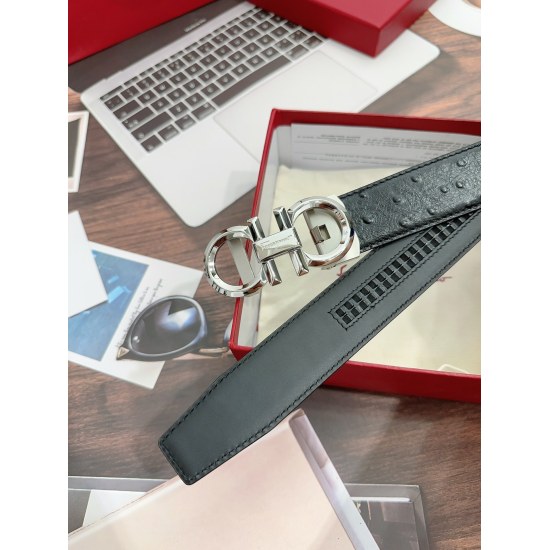Ferragamo automatic buckle belt, 3.4cm width