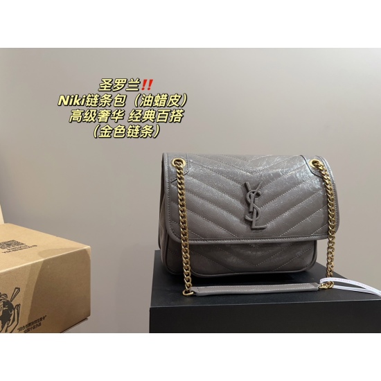 2023.10.18 Gold Chain P255 Complete Package ⚠️ Size 28.17 Saint Laurent Niki Chain Bag (Oil Wax Leather) Cool and understated Luxury Ultimate Beauty, Perfect Beauty Girl is You