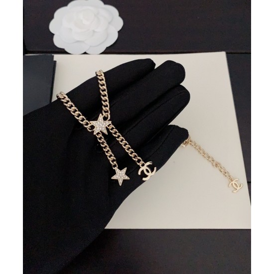 20240413 p65 ch * nel Latest Five Point Star ⭐ Chain necklace made of consistent ZP brass material