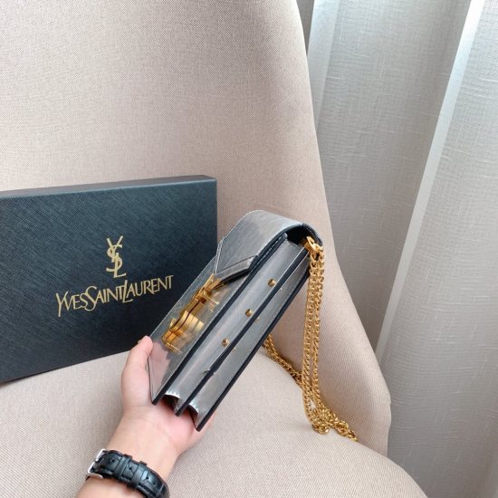 2023.10.18 P180 Cowhide Quality SAINT LAURENT ysl Saint Laurent High Quality Original Jelly Patent Leather Fabric ⭐ The craftsmanship of high-end customized genuine plate to plate vacuum electroplating silver, hardware, leather metal, and other products i