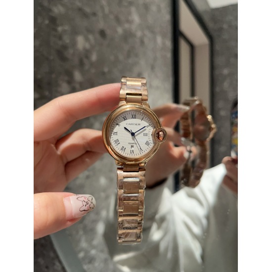 20240417 White 240 Gold 260 Steel Strip ➕ 20 diamonds ➕ 20 High quality, Ballon Bleu de Cartier Cartier blue balloon watch luxury series, with a versatile size of 33mm, simple and unique taste, abandoning the complicated and gorgeous decoration prevalent 