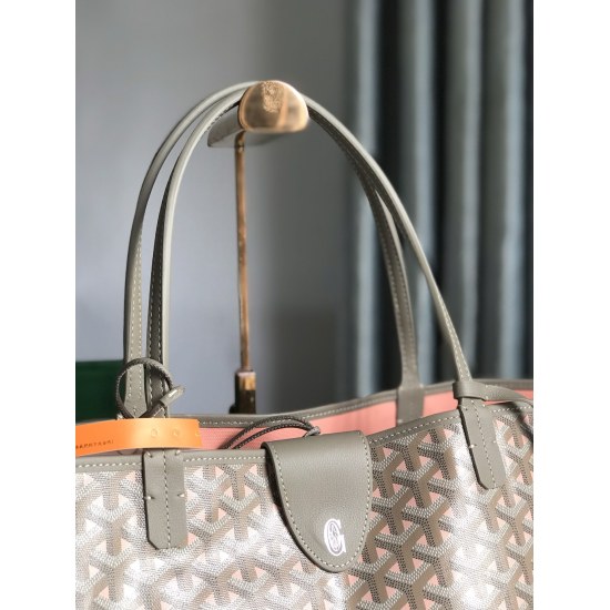 20240320 Large 650 [Goyard Goya] New Exclusive Edition, 170th Anniversary Edition, SAINT LOUIS Tote Bag is made of GOYARDINE canvas, completely unlined, with a thicker and more upright feel. The interior space is large, and the outer side is GOYARDINE can