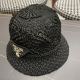 220240401 P70 Prada 2024 Spring/Summer New Hook Flower Handmade Pot Hat Japanese Water Bucket Breathable Hat Simple and Sweet Style, Great Hat Shape, Big Face! Essential for going out on the street