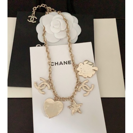 20240413 P100, [ch * nel Latest Heavy Industry Love Clover Multi Element Necklace] Consistent ZP Brass Material