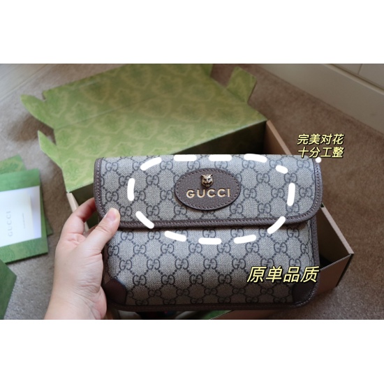 2023.10.03 160 boxes ✅ Original single GG Tiger Head Waistpack, Tiger Year Mighty! Hurry up and grab it ‼️‼ Take good care of every detail, tiger head hardware washing water label, and your own details ‼️ Size: 24 * 16cm (30 #)