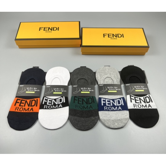 2024.01.22 Explosive Street New Shipment FENDI (Fendi) Latest Invisible Socks O-shaped Design Will Not Drop Heel [Smart] Dominant, Fashionable, Pure Cotton Quality [Social] Comfortable and Breathable on the Foot, Available in Stock