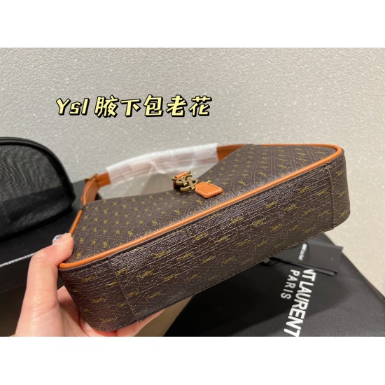2023.10.18 p190 box matching ⚠️ Size 24.14 Saint Laurent Underarm Bag Loves Unique Old Flower Retro Style at a Glance, Versatile and Stylish Essential ✅ Comes with a makeup bag