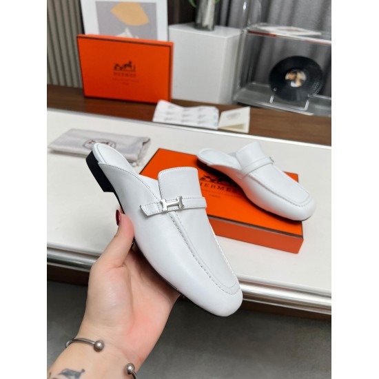 20240407, 2024 early spring new model, Herms, upgraded design, workmanship, and materials. Hermes market's highest version of handmade shoes ✨✨           Top of the line product Herm è s slippers - - - - Same as the original version of the 2024 early spri