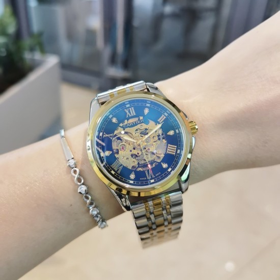 20240417 [Precision Steel Watch Strap with Ten Butterfly Buckles] 230 New Release [Victory] [Victory] [Victory], Cartier CARTIER [Rose] [Rose] Casual Business Men's Fashion Popular Launch Super Strong Mineral Phantom Blue Mirror, Fully Automatic Mechanica
