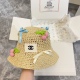 20240413 special P60 with dust bag [Chanel] 2024 summer woven playful sun shading fisherman hat romantic beach style! Super beautiful! The trend of cute butterfly elements this year~