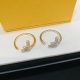 20240411 BAOPINZHIXIAOFendi FF Full Diamond Letter Jewelry Fashion Tycoon 2-in-1 Ring Single 15