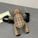 2024.03.09 P900B Home Pure Original Teddy Bear Chest Bag Size 38-14-12, Vintage Plaid Canvas Material, Adjustable Shoulder Straps, Super Cute Style to Pair with Parent Child