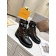 2023.11.19 Ex-factory vintage 280 in stock ❤❤❤ Complete packaging! Louis Vuitton LV Women's Upper Drip Glue Lace Up Short Boots Full Leather Thick Sole Martin Boots French OEM Original 1:1 Reproduction! The material is authentic! All made of 100% genuine 