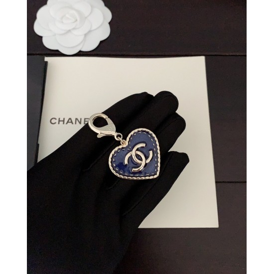 20240413 P65, [ch * nel Latest C Blue Black Love] ❤️ Keychain made of consistent ZP brass material