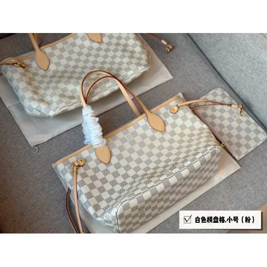 2023.10.1 200 No Box L Home Neverfull Small Shopping Bag! The trumpet is really cute! Has a texture! There's a smell! ⚠️ Paired with color changing leather! Size: 29 (bottom) * 37 (top width) * 20 (height)