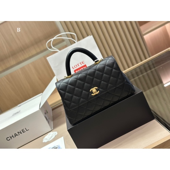 On October 13, 2023, 250 comes with a folding box and an airplane box size of 23 * 14cm. Chanel Coco handle handbag is made of grain leather material and original Kgold!!