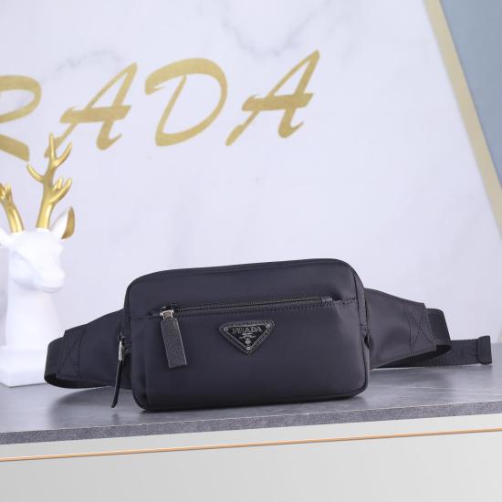 2024.03.12 410 New 2VL977-1 Comes with Imported Nylon Material Adjustable Nylon Waist Belt with Buckle, Zipper Closure, Polished Steel Hardware, Internal Logo and Nameplate, External Enamel Triangle Logo, Can Be Used as Waist Bag and Chest Bag. The unisex