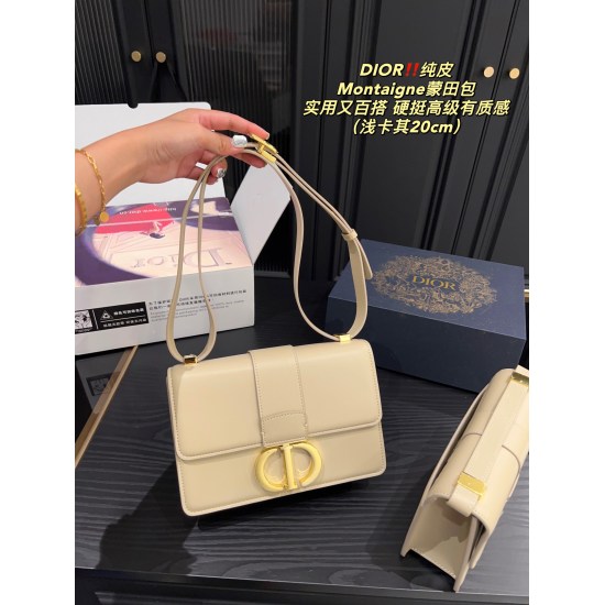 2023.10.07 Large P265 complete packaging ⚠️ Size 24.16 Small P255 Full set packaging ⚠️ Size 20.13 Dior Montaigne Montaigne Bag ✅ Pure leather is practical and versatile, yet it is tough and high-end with a texture without complex decorations and patterns