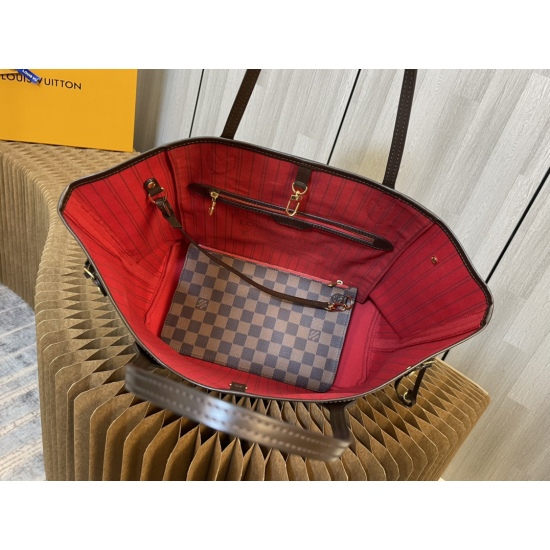20231125 Internal Price P500 Top Original Order [Exclusive Background] N41358 Feige Dahong [Taiwan Goods] All Steel Hardware ✅ Classic shopping bag 31cm LV Louis Vuitton's new Neverfull reinterprets the classic handbag and explores the exquisite details i
