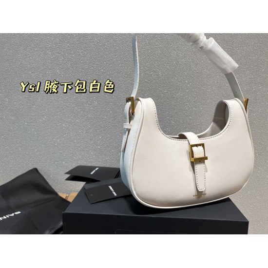2023.10.18 P200 folding box ⚠ Size 24.18 Saint Laurent Underarm Bag Hobo Cold and Minimalist Style Arc Line Shape Lazy and Intellectual Self weight Very Light