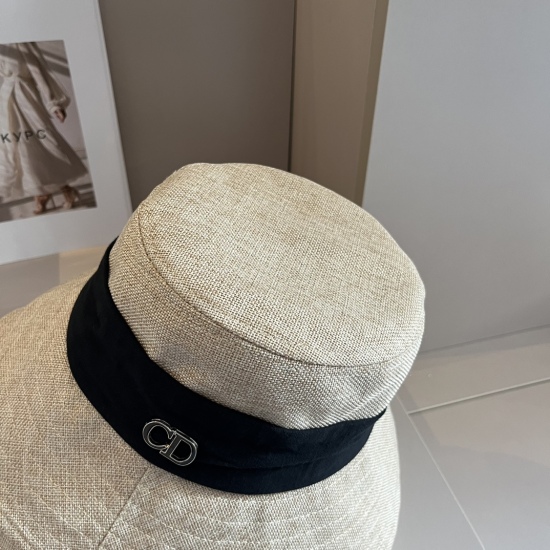 220240401 65Dior Cotton and Hemp Fisherman Hat, Foldable, Headcircumference 57cm