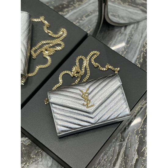 20231128 batch: 610 silver diamond patterned gold buckle_# Monogram woc # MONOGRAM envelope bag. A super practical small bag, the most classic style, upgraded to the highest version, made of 100% Italian cowhide and finely handcrafted; Customized metal Y 
