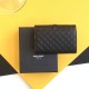 20231128 Batch: 370 Y Home Two fold Envelope Zero Wallet Latest Card Bag Short Bag Arrived!! MONOGRAM Small MIX MATELASS Grain Embossed Leather Envelope Wallet Small Envelope Wallet, embellished with the metal YSL letter logo, as well as a mix of vertical