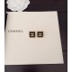 2023.07.23 ch * nel's latest black leather square earrings are made of consistent Z brass material
