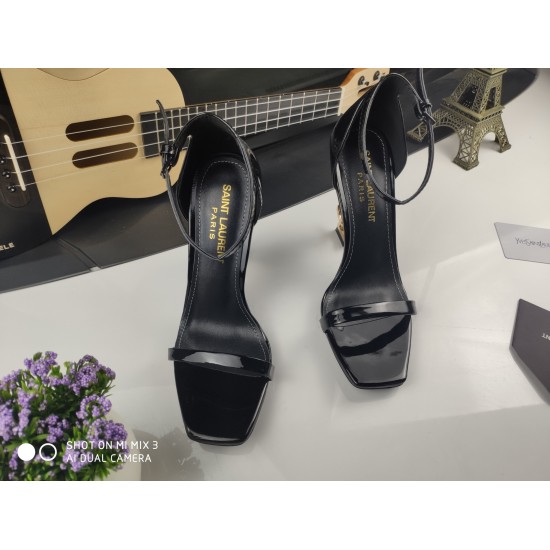 20240403 280 Upgraded Version [Saint Laurent] YSL Saint Laurent Logo and High Heel Sandals 2018 Early Spring Paris runway style Saint Laurent's mind opening design is stunning. Authentic products cannot be obtained yet. This pair of materials is made of i