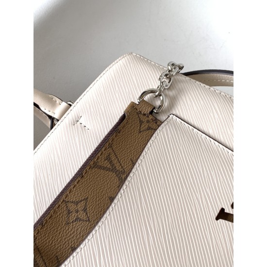 20231125 800 Top Original Exclusive Real Time M59953 Caramel Brown M20520 White M59950 Blue M59954 Black Marelle Tote Medium Handbag features smooth lines outlined in Epi grain leather, continuing iconic elements such as detachable Monogram pockets, hollo