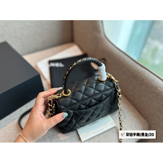 2023.10.13 235 box size: 19 * 14cm Xiaoxiangjia Coco Handle handbag looks good with lychee grain cowhide, wear-resistant! ⚠️ The handle leather chain is also very exquisite, the latest 23p!