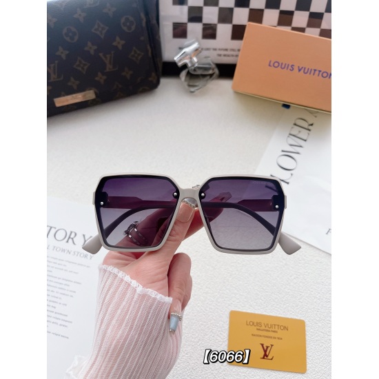 20240330 Brand: LV (with or without logo light board) Model: 6066 # Description: Women's polarized sunglasses: Classic four leaf clover element retro style live broadcast style