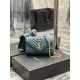 20231128 Batch: 630 # Envelope # Turquoise Green Gold Button Small Grain Embossed Quilted Pattern Genuine Leather Envelope Bag Classic is Eternal, Beautifying the Sky with V-Pattern and Diamondback Caviar Pattern, Extremely Durable, Italian Cowhide Paired