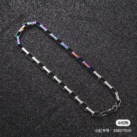 2023.07.11  Lvjia Bamboo Knot Quenched Colorful Silver Dual Color Necklace Size CM