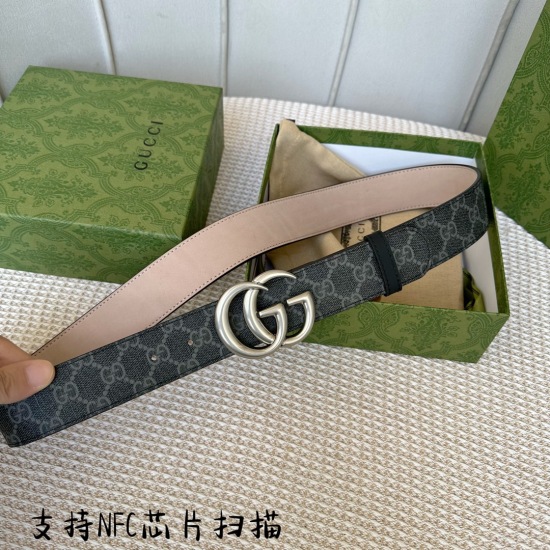 Width 40 millimeters! GUCCI black canvas with calf leather official website selection, classic and versatile matching code selection, high-quality touch, very good