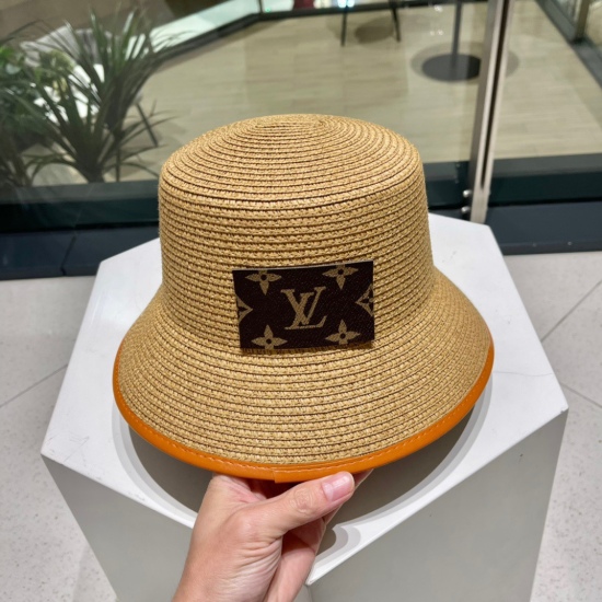 220240401 P70 LV Louis Vuitton straw hat socialite style, head circumference 57cm