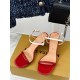 20240407 batch 320. L * V Donkey Brand Classic One line High Heel Sandals Fabric Made of Imported Lacquer Leather/Yangjing Inner Lining Padding Imported Sheepskin Original Molded Rubber Sole Heel Height: 7.5cm/9.5cm Size: 35-39 (40/41/42 Customized)