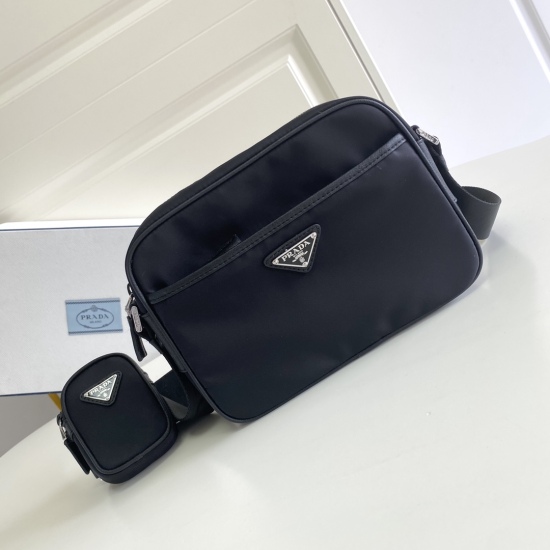 On March 12, 2024, P470 classic new upgraded version 2VH048 arrived with imported nylon material, Saffiano leather decoration, polished steel surface metal accessories, adjustable fabric shoulder straps, detachable nylon hanging decoration small bag (can 