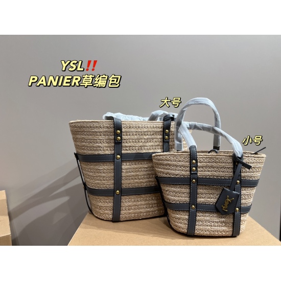 2023.10.18 Large P200 box ⚠️ Size 23.25 Small P185 with box ⚠️ Size 16.18 Saint Laurent Grass Woven Bag PANIER has a perfect appearance and can be easily controlled in any style. It is a must-have for beauty collection