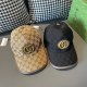 2023.07.22 batch Gucci (Gucci) new original Baseball cap, metal double G, the latest special counter, 1:1 mold opening custom, genuine mold opening hardware, original canvas+top layer cowhide, original quality! Excellent quality, with a basic head circumf