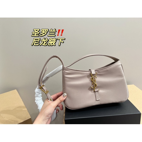 2023.10.18 P180 box matching ⚠️ Size 17.12 Saint Laurent YSL Nylon Underarm Bag YSL Underarm Bag Saint Laurent Exquisite Women's Interior Space Enough to Fit Daily Necessities, No Need to Talk About It When Going Everyday, Bringing It to Your Home Instant