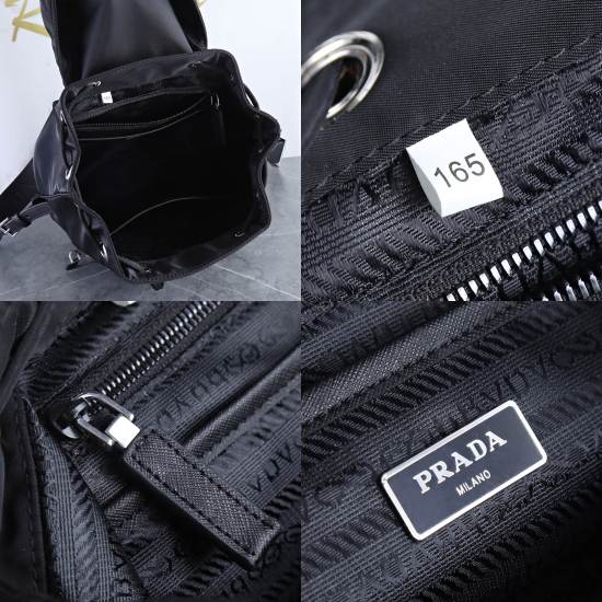 March 12, 2024 Batch 520 ✨✨  Original order Prada's latest popular nylon backpack 1BZ005 classic triangular enamel logo imported parachute fabric+top hardware accessories, fashionable and lightweight, 32x26x13cm long