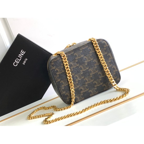 20240315 P750CELIN-E 2023 Early Spring | Box On Chain Small Box New Small Box Launched ☑ Box body+adjustable chain shoulder strap, paired with the Triumphal Arch logo leather label, full of design sense, cute and special~The capacity is not small, it can 
