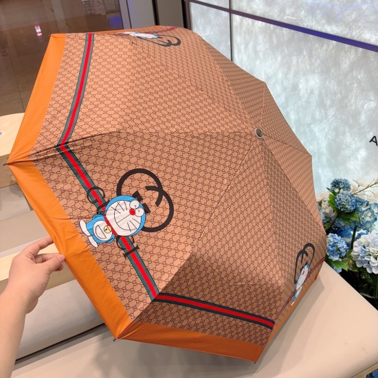 20240402 Special Approval 65 GUCCI (Gucci) Dingdang Cat Three fold Automatic Folding Sun Umbrella for Sunny Sunshade and Rainy Sunshade Original Order OEM Quality with Anti UV Coating Length 30cm for Convenient Carrying Outside. 2 Colors