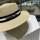 220240401 P70 Dior new straw hat, flat top bucket hat, black and white Mika, with a head circumference of 57cm